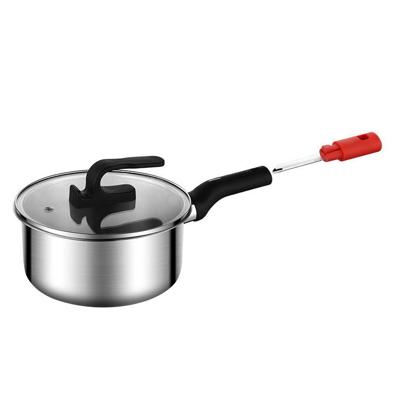 Xiyijia Stainless Steel Peeling Milk Pot Thickeneded Soup Pot Handle Multi-Function Pot Baby Food Supplement Hanging Spoon Noodle Pot
