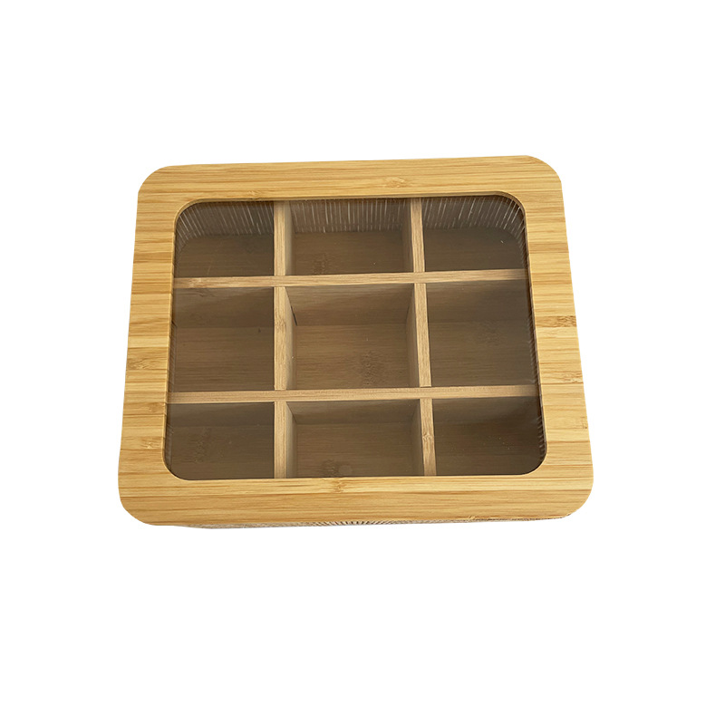 Nanzhu tea box coffee storage box skylight bamboo wooden tea box bamboo gift storage box manufacturers wholesale