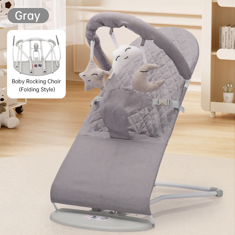 Foldable Baby Rocking Chair, Newborn Rocking Bed, Baby Cradle Recliner, Coaxing Baby to Sleep, Soothing Artifact for Sleeping