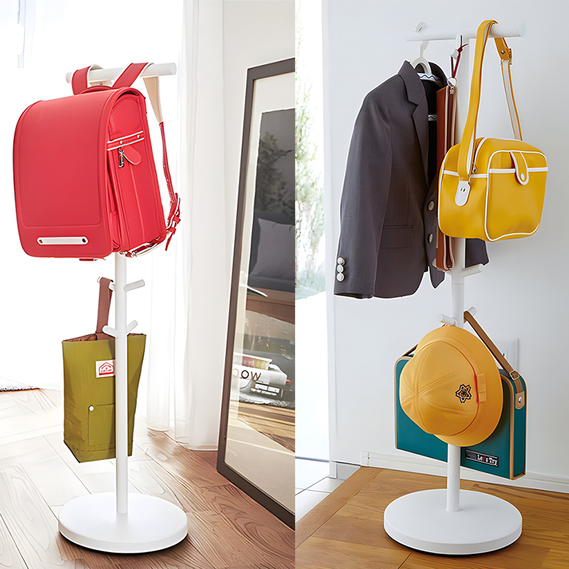 Korean Simple Kidsren's Coat Rack Weighted Cement Base Kidsren's Backpack Hanger Removable Metal