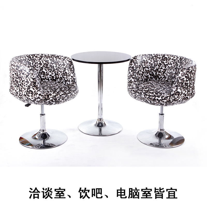 Wooden bar table exhibition and negotiation table adjustable and rotatable modern simple coffee table round bar table