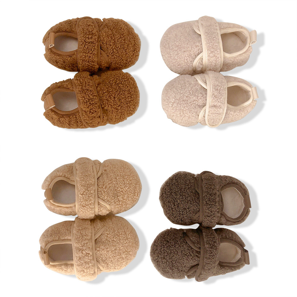 Factory Direct Supply Korean Style Winter fleece-lined Mao Mao Shoes Girls Toddler Shoes Soft Sole Non-slip Princess Shoes Baby Shoes