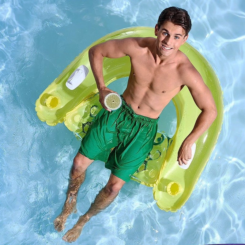 Cross-border Inflatable U-shaped Recliner Water Foldable Backrest Floating Bed Water Inflatable Floating Row Inflatable Jelly Floating Bed