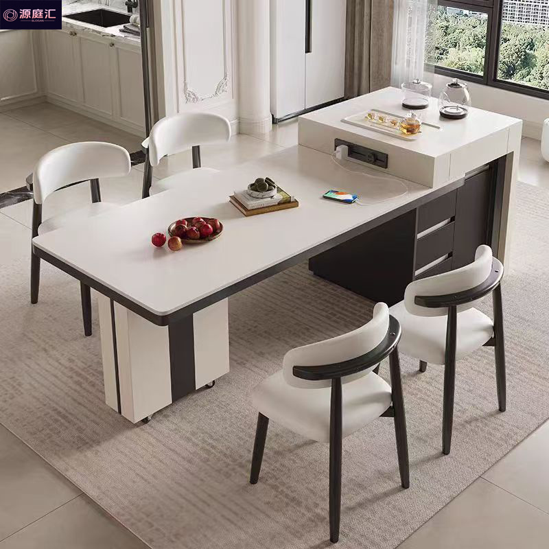 2026 Dining Table for Home Use in the Bedroom, High-End Solid Wood Creative Island Table, Tea Table, Italian Light Luxury, Popular on Xiaohongshu