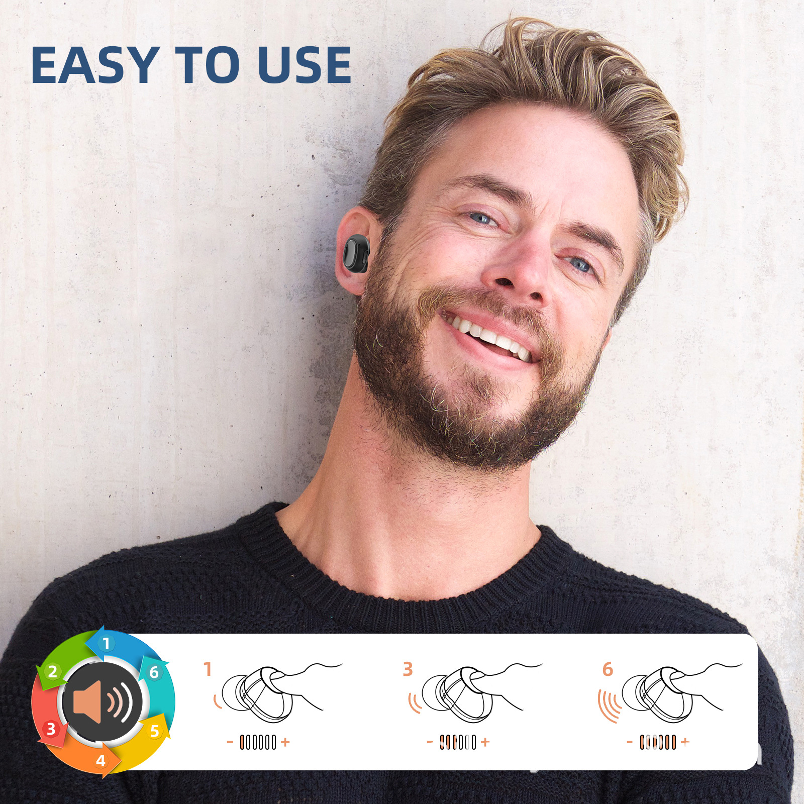 Factory direct 16-channel digital Bluetooth hearing aid in-ear invisible noise reduction rechargeable hearing aid for the elderly