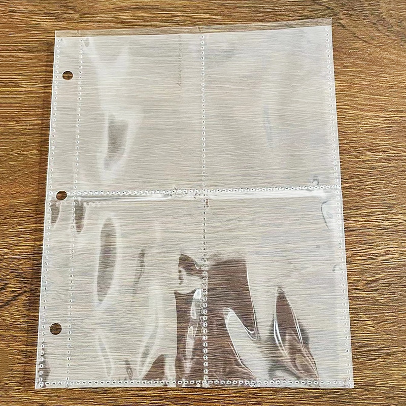 A5 four-grid card book inner page degradable card page replacement core transparent PP inner page double-sided card 4-grid degradable