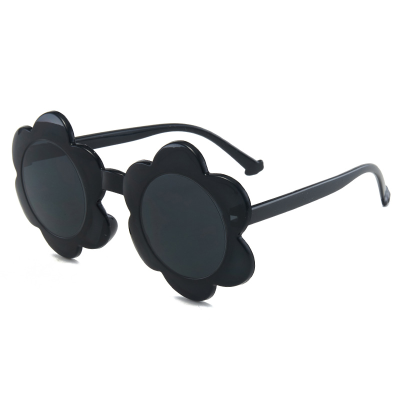 New One-Piece Color Children's Sunglasses Round Frame Amazon Children's Glasses Sun Protection Baby Sunflower Sunglasses