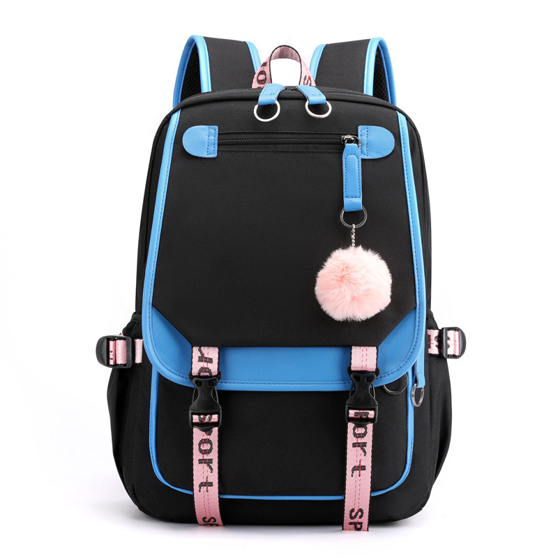 Cross-Border Casual Korean Style School Bag Outdoor Large Capacity Junior High School Student Solid Color Simple Multi-Layer Computer Bag Backpack