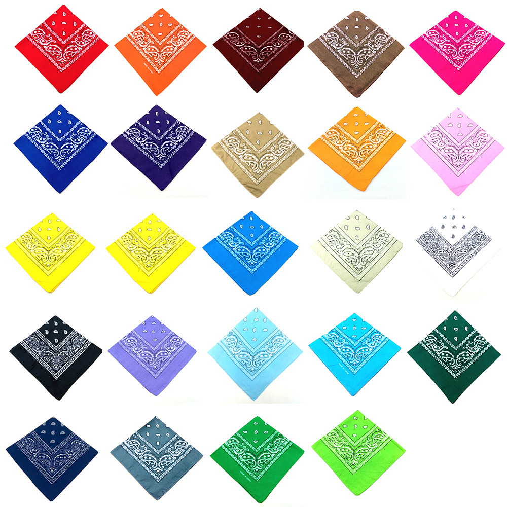 [Factory Direct Sales] 20g Polyester Brushed Cashew Square Scarf Hip-Hop Outdoor Cycling Paisley Turban Mask