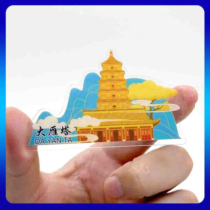 pvc transparent postcard customized glitter matte transparent card star should aid Wen Chuang landmark animation through card customized
