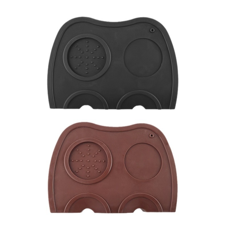 Factory Direct Sales Spot Amazon Silicone Black Coffee Pressed Powder Pad Non-Slip Corner Pad Powder Hammer Pad Milk Tea Pad