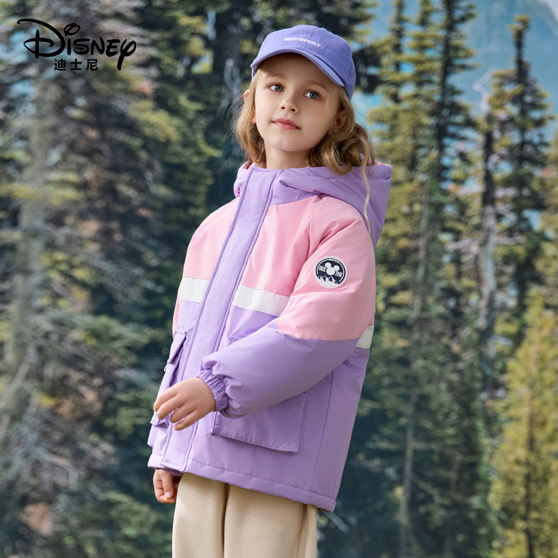 Disney's New Kidsren's Outdoor Jacket, Medium and Large Kidsren's Three-In-One Family Style 90 White Duck down Jacket