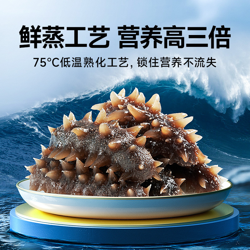 【4】Jiannian Dalian Ready-To-Eat Sea Cucumber, Fresh Wild Liaoshan Sea Cucumber, Gift Box for Elders, 7 Years