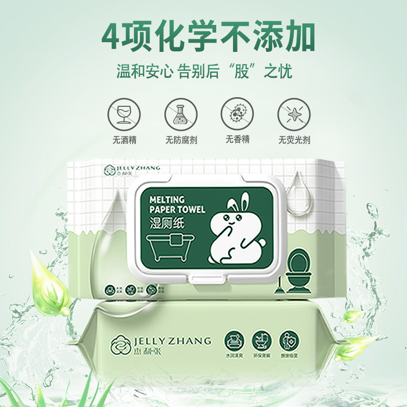 Wet Toilet Paper Household 80 Pieces of Private Cleaning and Care Degradable Toilet Flush Butt Wipe Bacteriostatic Cleaning Toilet Wet Tissue Paper