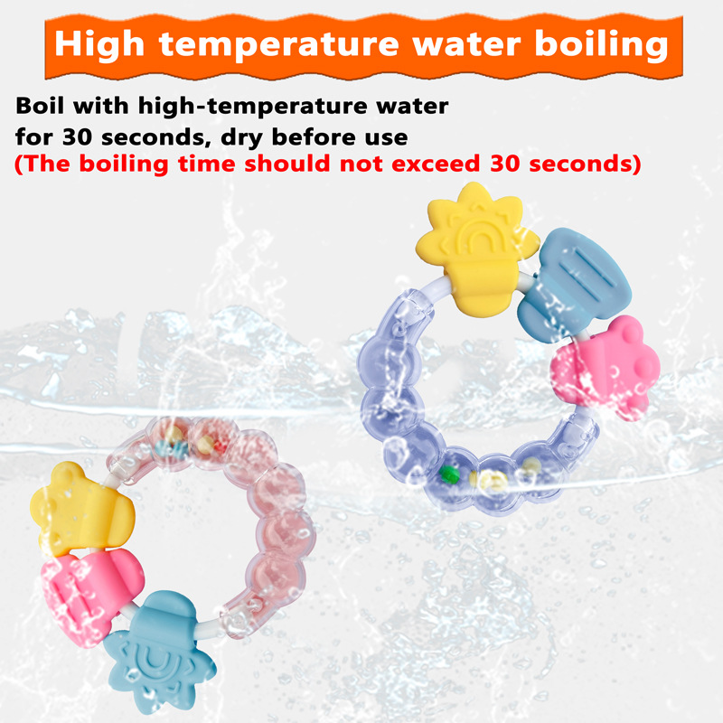 Cross-border Hot Selling Baby Rattle Teeth Gum Bite Bell Teeth Gum Baby Molar Bar Molar Fixed Teeth Rattle