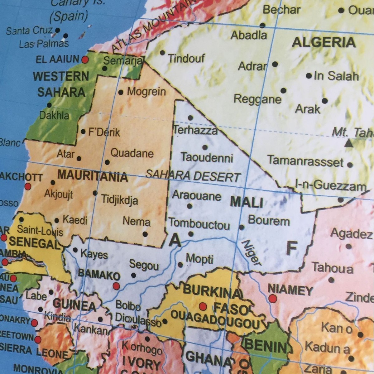 Factory direct wholesale coated paper double coated waterproof Africa map paper Africa map