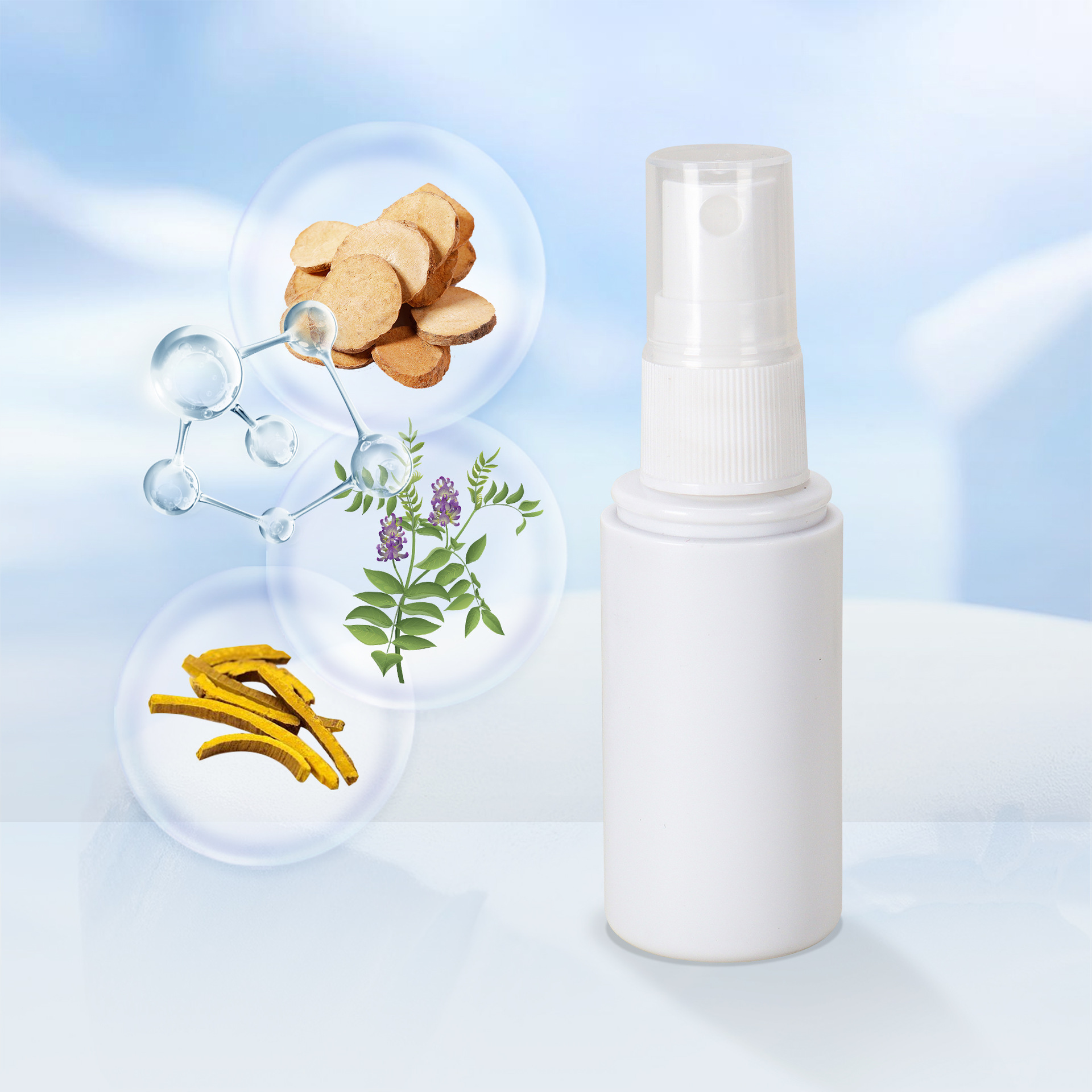 Disinfection Hygienic Products OEM Herbal Skin Cleaning and Care Spray Sophora Refreshing Antibacterial Solution OEM