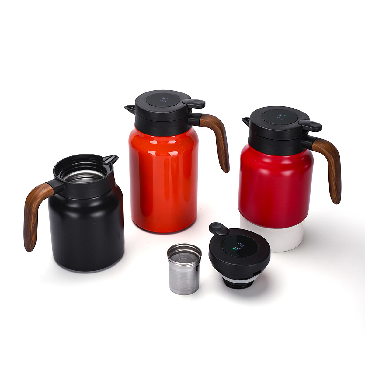 braised teapot new 316 stainless steel tea water separation insulation pot large capacity hot water kettle temperature display braised beaker