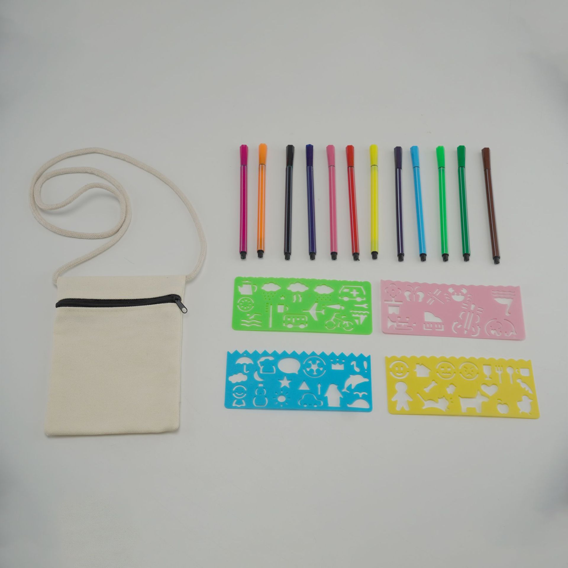 Amazon Cross Border Children DIY Painting Beige Canvas Bag Shoulder Bag Satchel Small Backpack Birthday Party Chest Bag