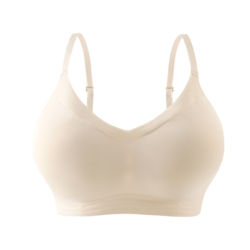 Xingmian Intimates Women's Peach Cup Small Breasts Look Bigger Push-Up Comfortable Seamless Intimates Women's Thickeneded Coaster Breathable Soft Support