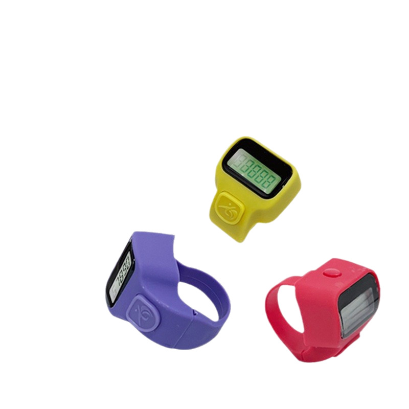 Ring counter with LED light silicone paint mini portable electronic counter human flow counting device