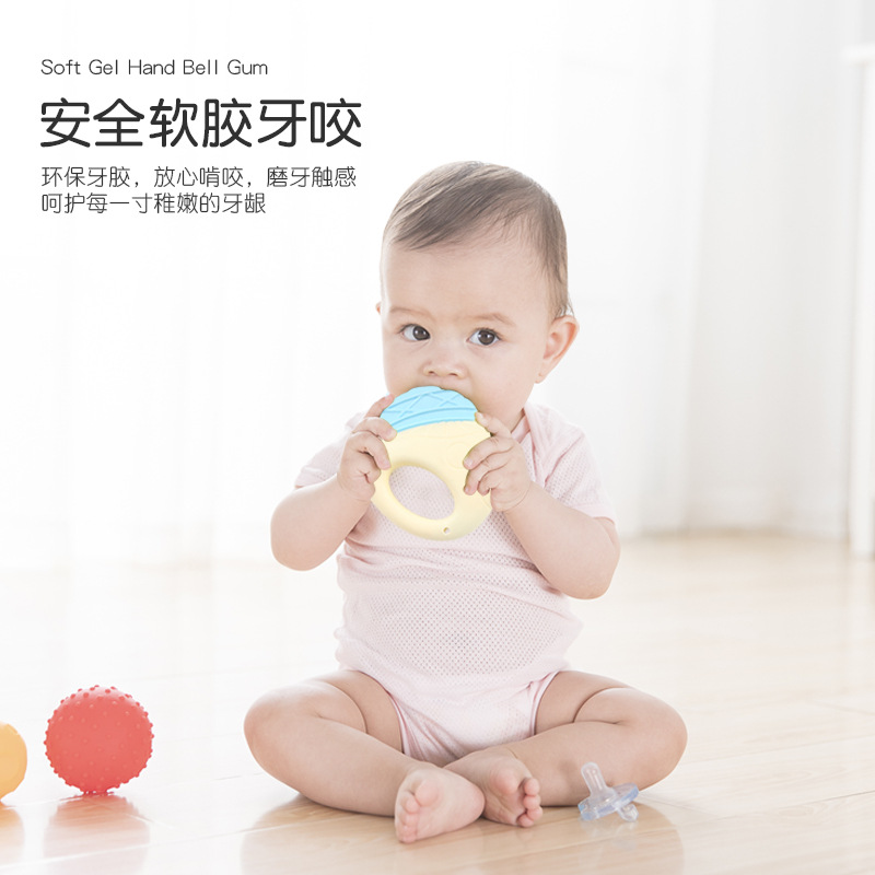 Cross-border infant baby grinding stick early education tooth bite hand grasp tooth glue rattle bed Bell pendant comfort toy manufacturers