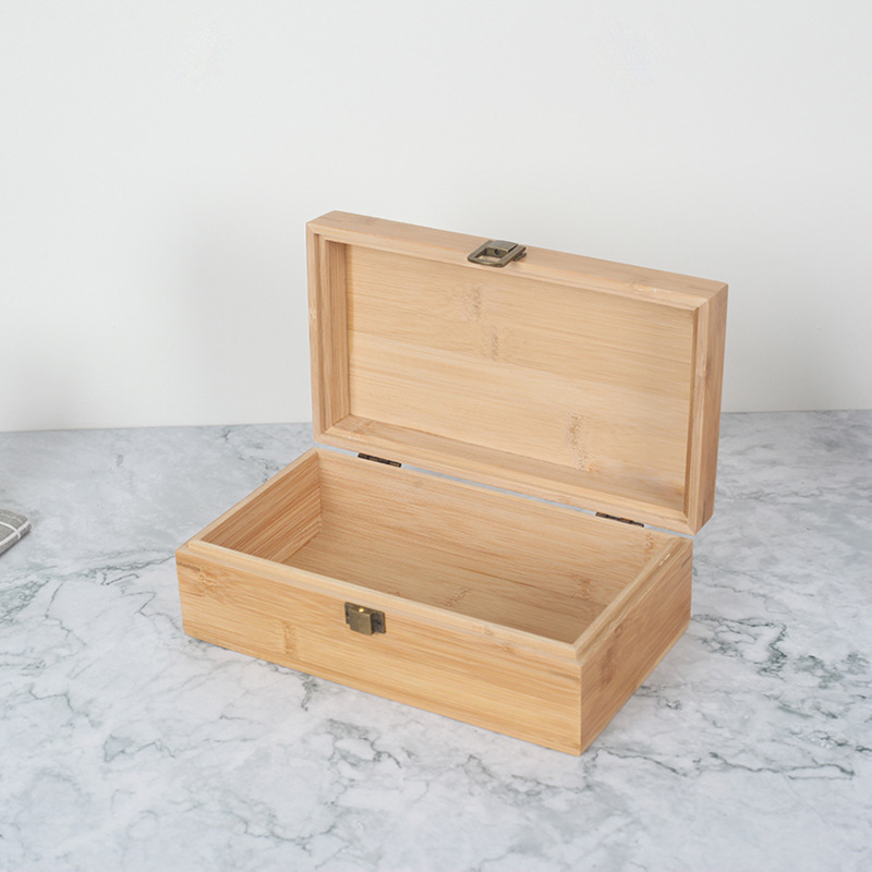 Manufacturer Wholesale Wooden Box Rectangular Retro Table Jewelry Storage Box Solid Wood Simple Wooden Bamboo Box Gift Box Customization