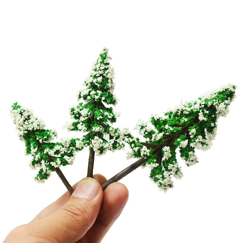 Architectural Sand Table Jewelry Model Tree Mini Snow Scene Micro Landscape Small Tree Hand-Made Landscaping Finished Plastic Cedar Tree