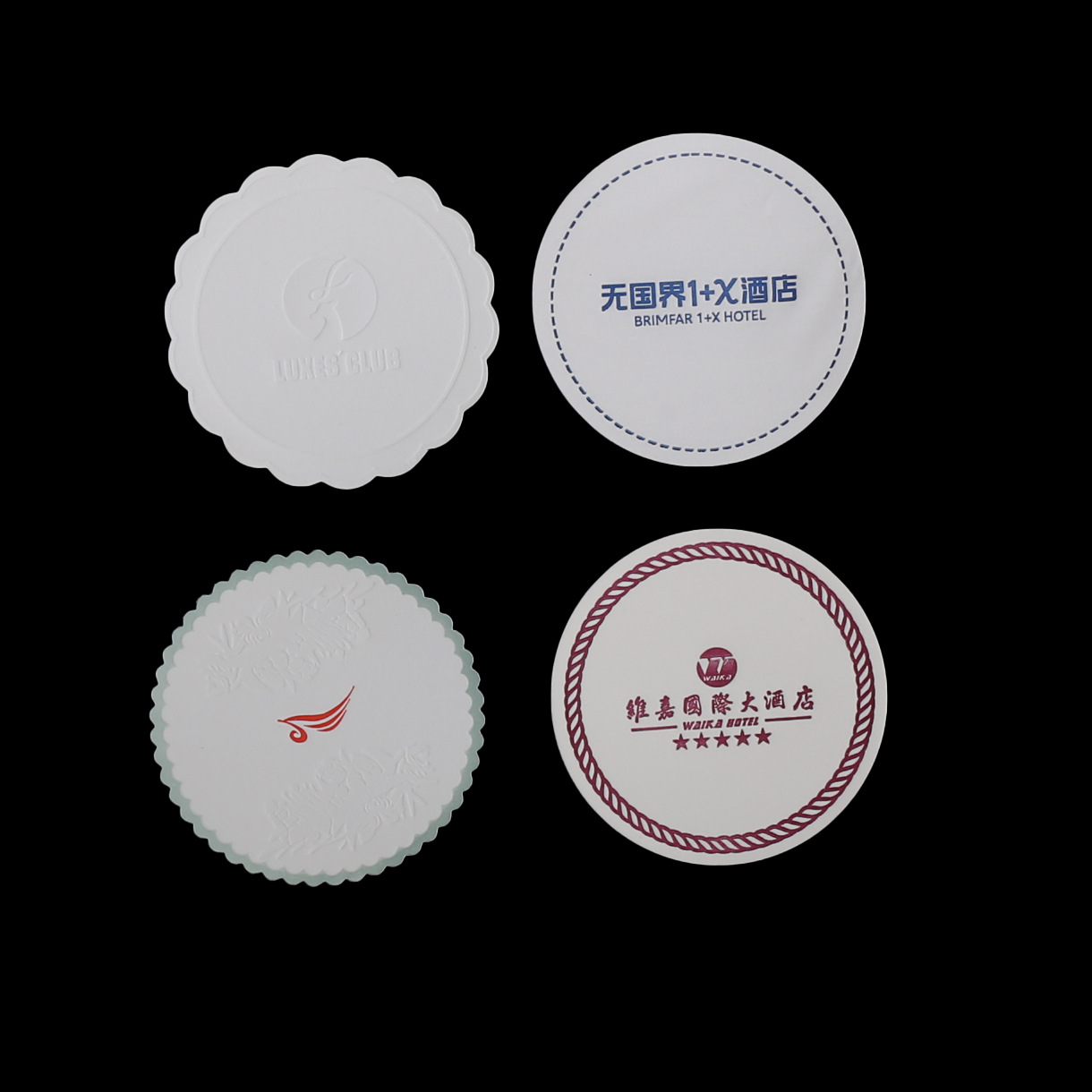Disposable coaster paper absorbent coaster Hotel hotel guest room tea coaster round coaster can be ordered wholesale
