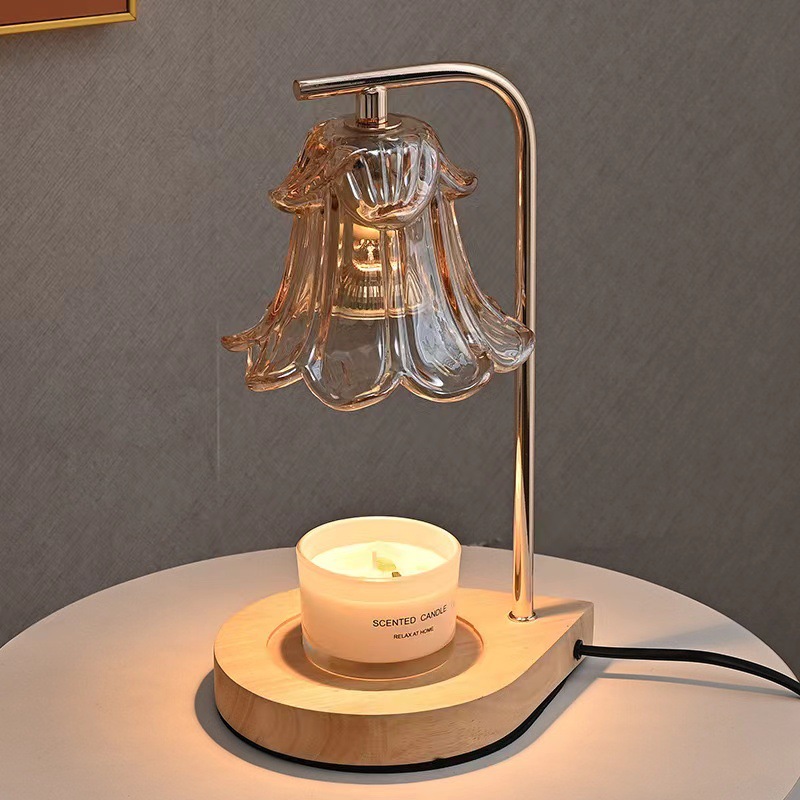 Geometric glass multi-faceted aromatherapy wax lamp bedside decorative art table lamp bedroom non-fire essential oil lamp simple gift