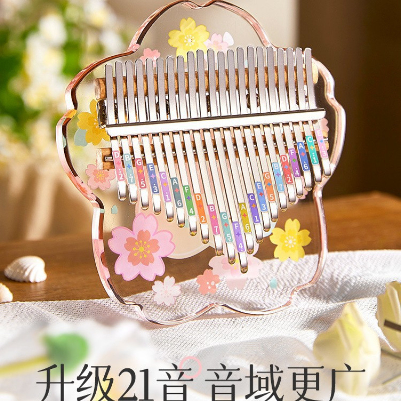 Калимба с прозрачным кристаллом для начинающих, 17-тонная, 21-тонная для студентов