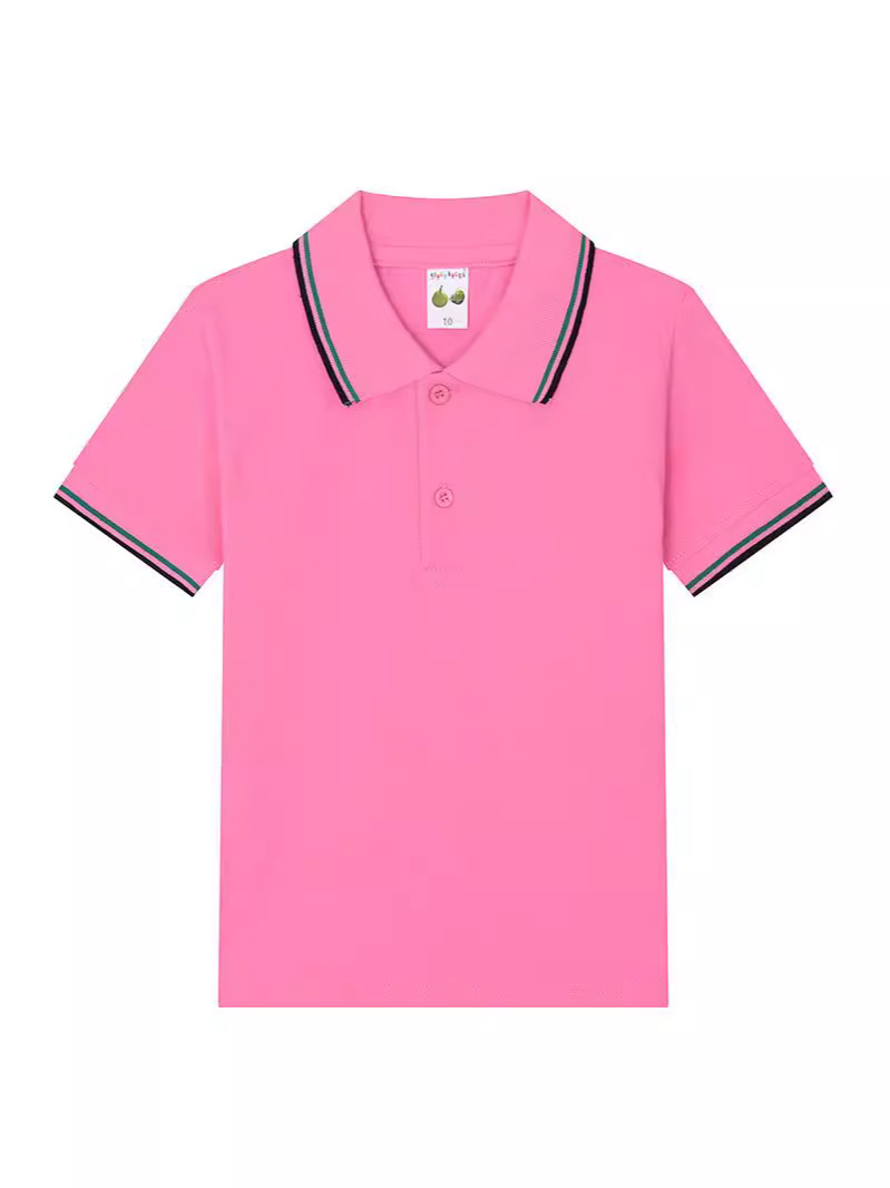 Middle School Uniforms Pure Cotton Short-Sleeved Summer Kidsren's Polo Shirts T-Shirts White Lapel School Uniforms for Middle-Aged and Primary School Students