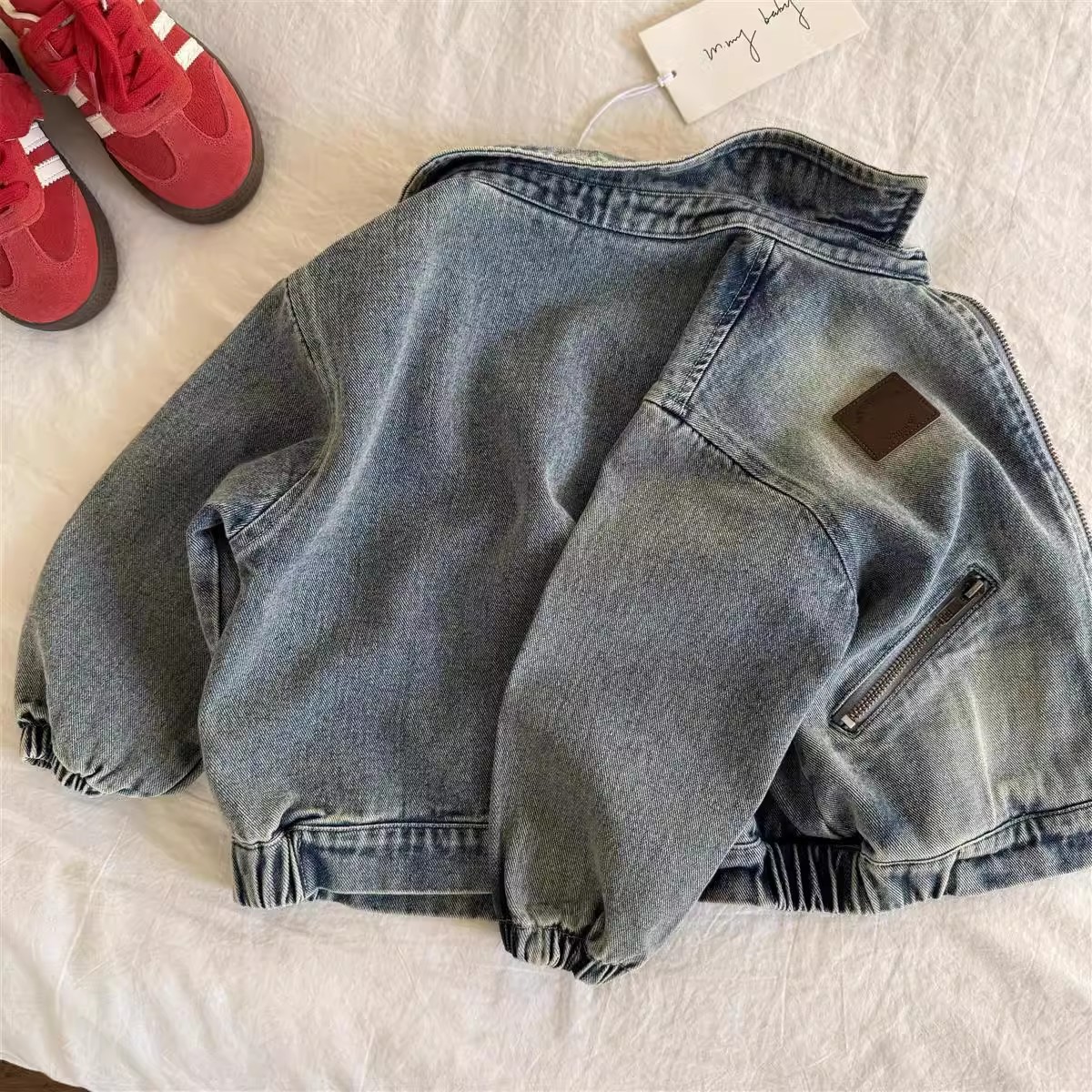 Children's Denim coat 2025 spring and autumn new boys and girls retro coat old baby Korean jeans foreign style