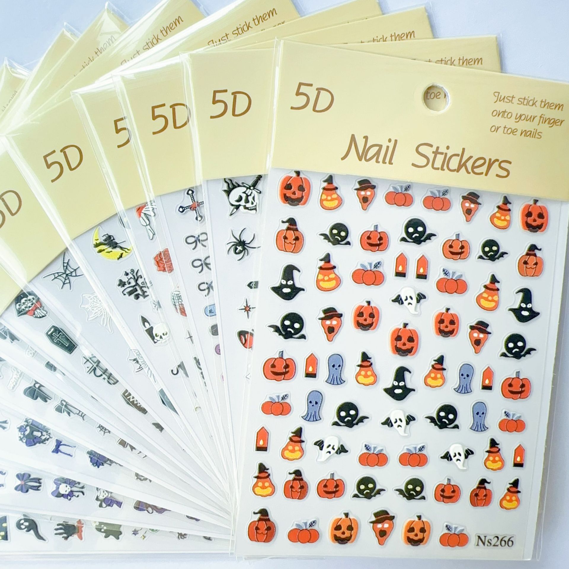 Наклейки для ногтей на Хэллоуин 2025 года карнавальные наклейки с тыквами, фонарями, привидениями и скелетами