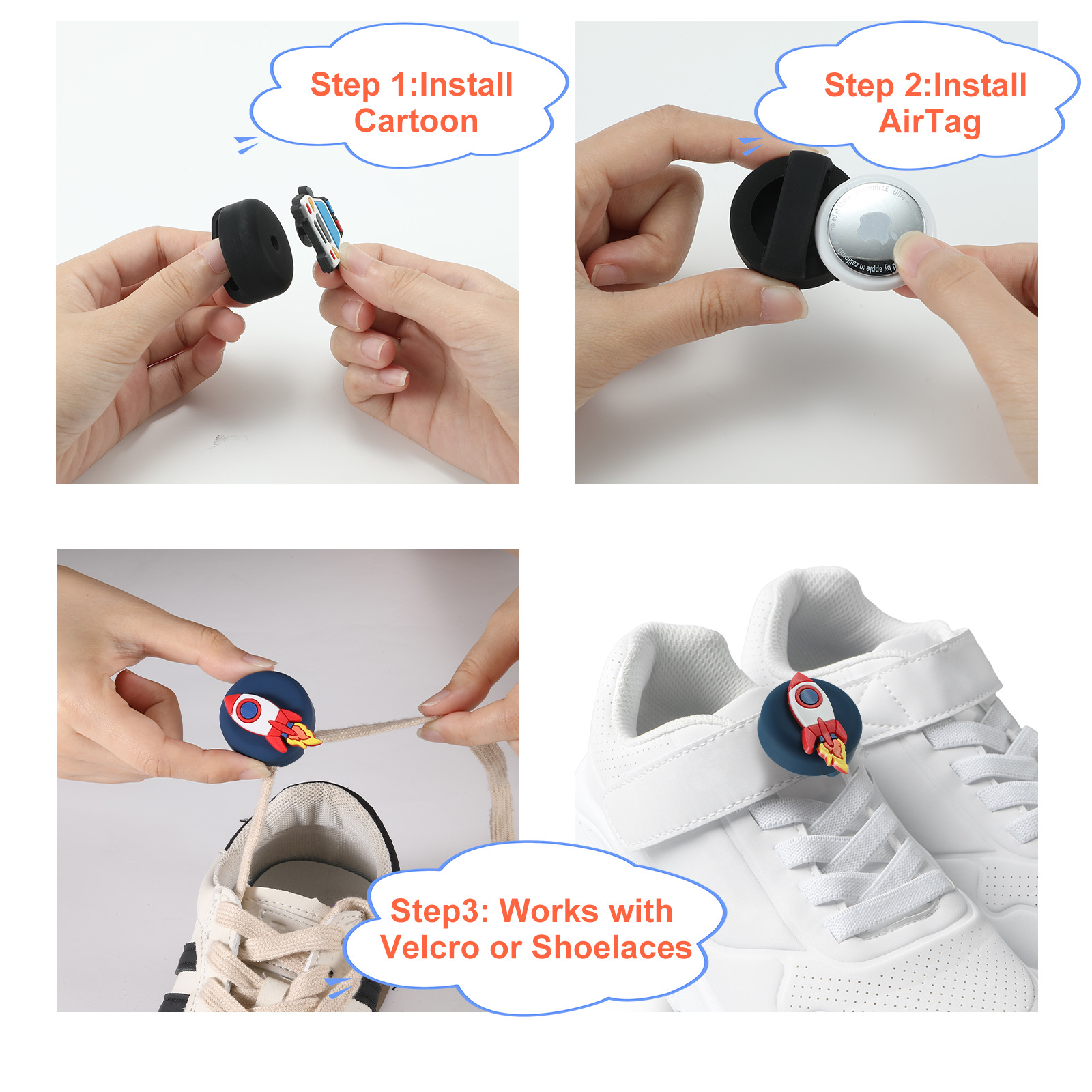 Suitable for Airtag Protective Cover Apple Anti-Lost Device Locator Cartoon Kidsren's Shoelace Airtag Cartoon Protective Case