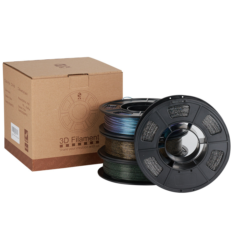 Core-Spun Sparkling Pla Printing Filament 1.75mm 250Gx4 Combination Set Sparkling Printing Filament Flash Point