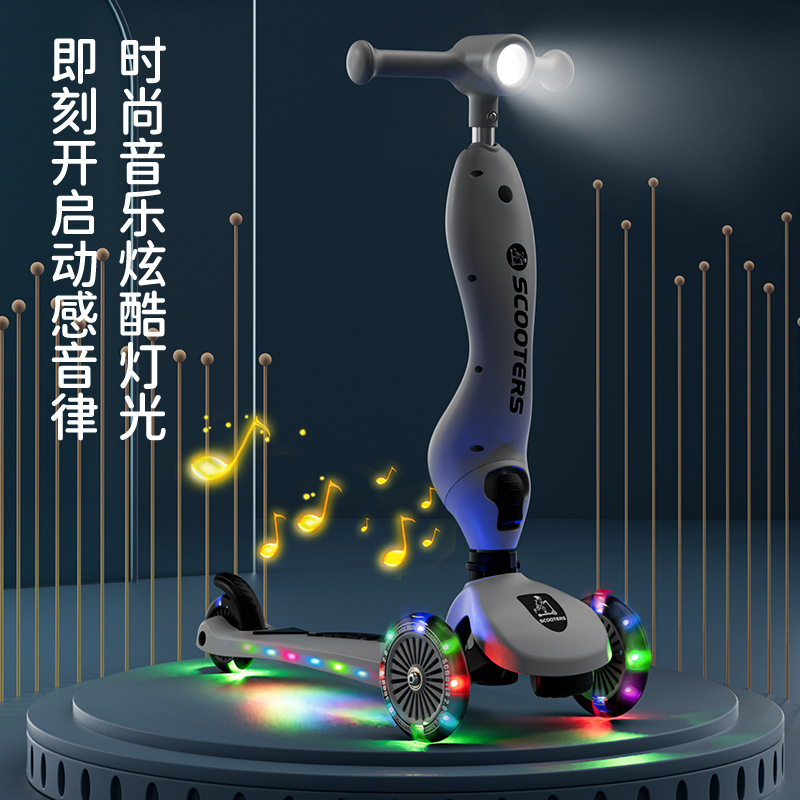 Children's scooter baby can sit, push and slide baby multi-functional scooter 0-3-6 years old baby walking car