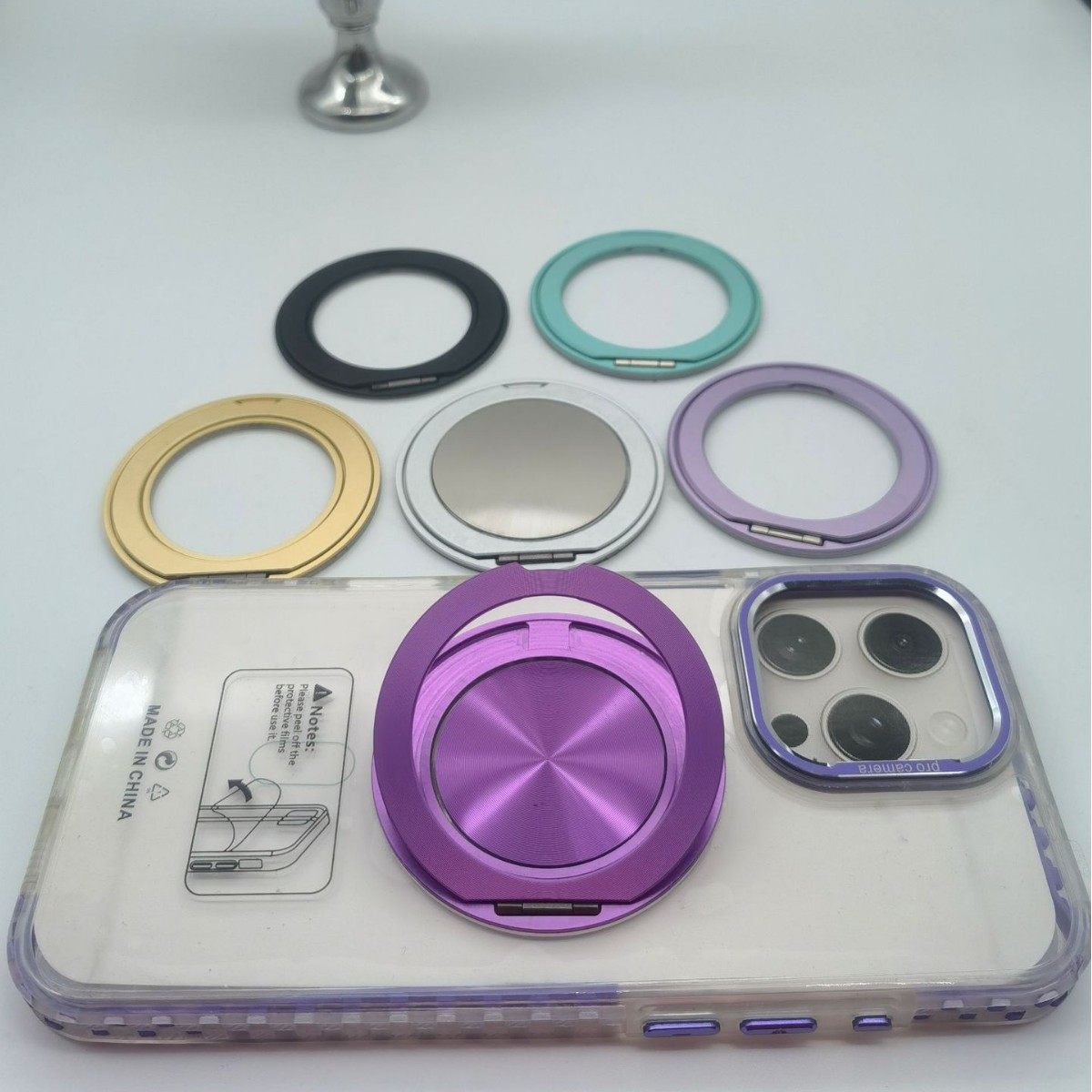 Кросс-бордерный чехол для телефона с кликающей подставкой, заводской 360-градусный вращающийся кольцо, магнитный держатель кольца, 2.3 мм толщиной