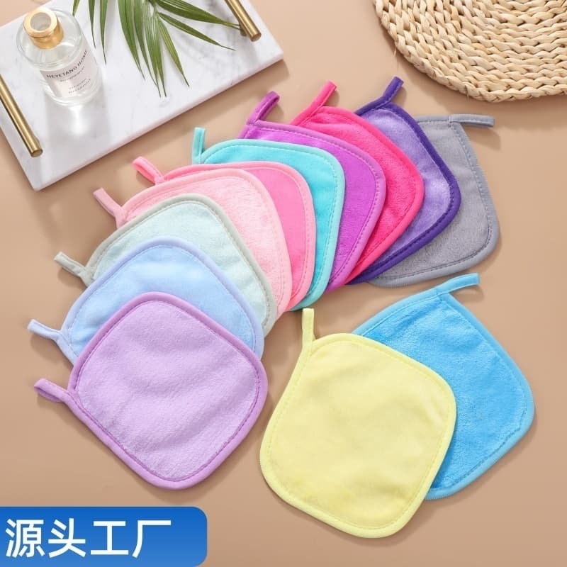 Многоцветное полотенце для снятия макияжа из фланели, в наличии, толстое, с крючком