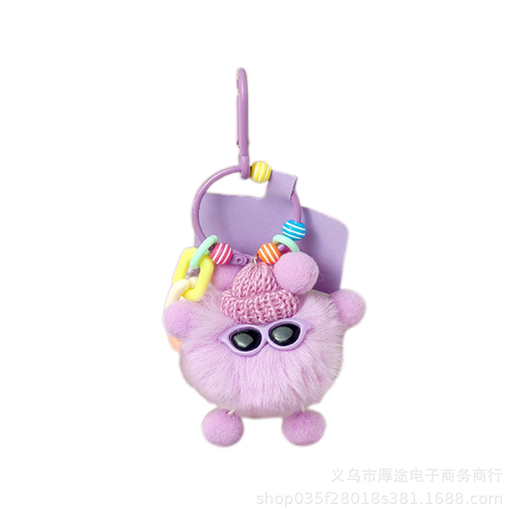Factory imitation rex rabbit fur pendant plush key chain mobile phone pendant color practice wizard cute creative bag pendant doll