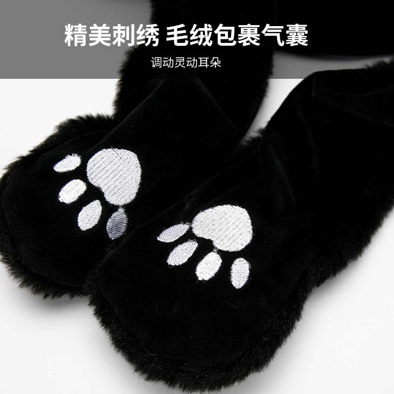 Snoopy Snoopy Ears Movable Cute Plush Hat Scarf Gloves One-piece Women's Winter Ear Protection Warm