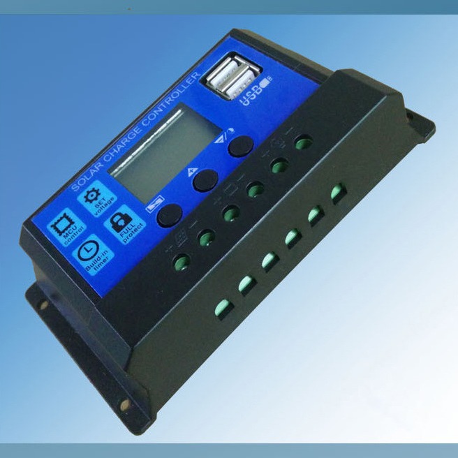 Solar controller for photovoltaic panel fiberglass/20A/30A/40A/50A/60A/100A12/24v adaptive