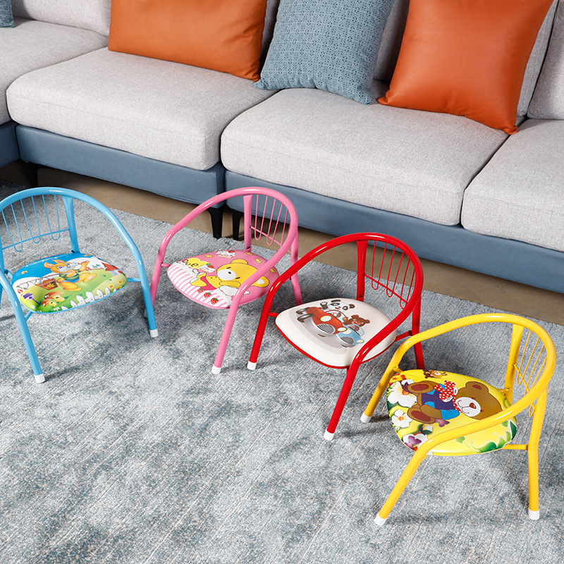 New Household Small Dining Chair Children's Cartoon Bench Thickened Baby Chair Baby Dining Chair Backrest Small Stool