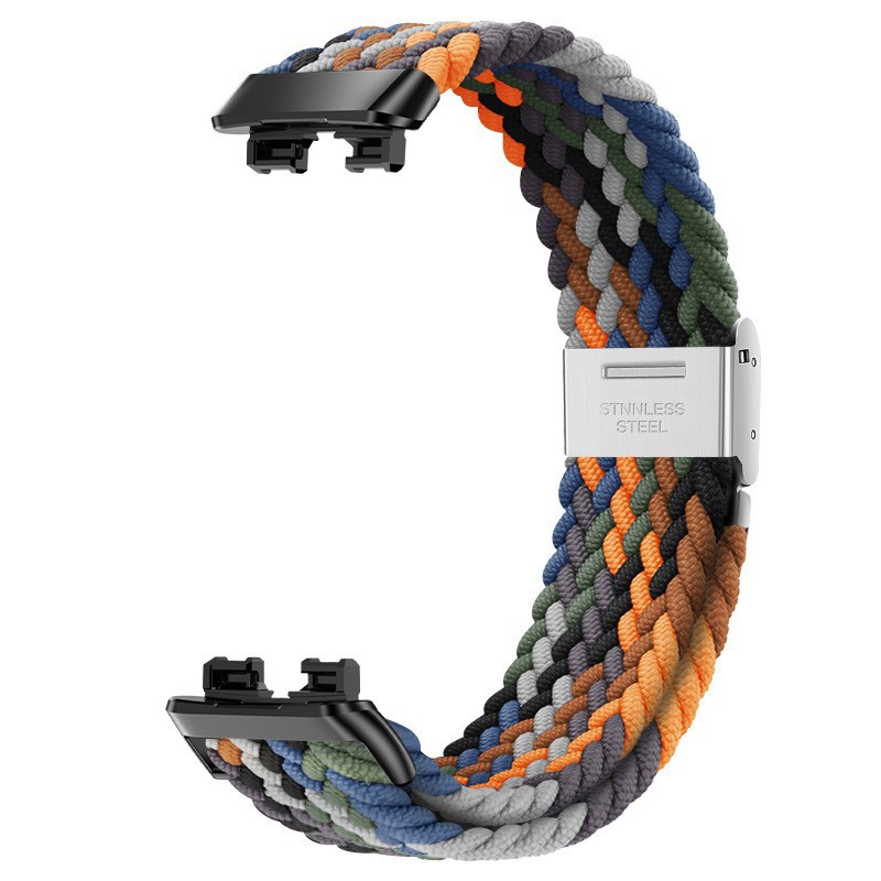 Nylon Woven Watch Strap Suitable for Huawei Bracelets 8Th and 9Th Generation Metal Buckle Nylon Woven Loop Strap
