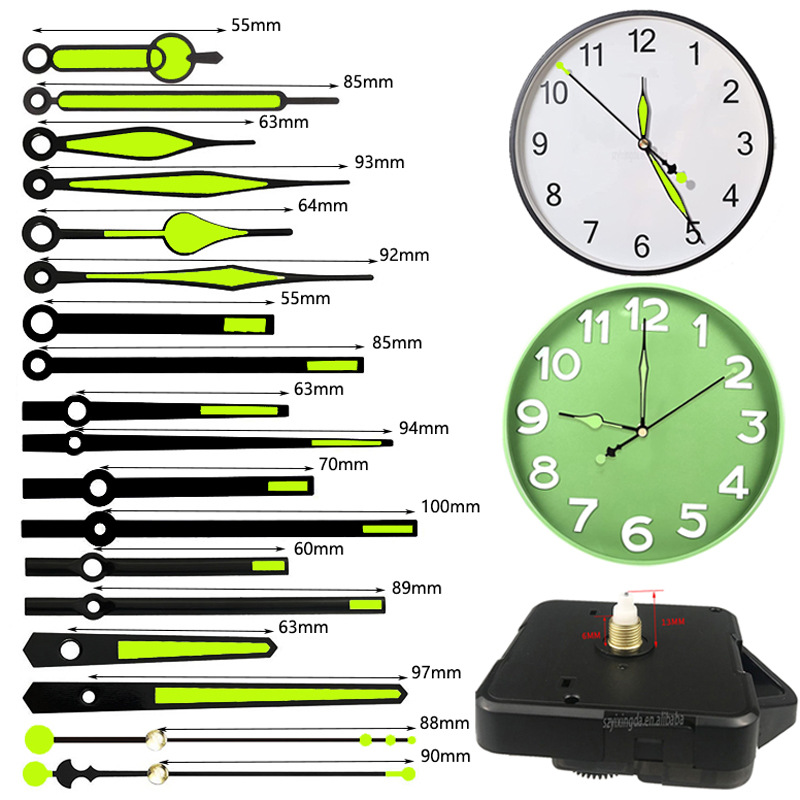 Popular Silent Fluorescent Clock Movement DIY Clock Accessories Luminous Clock Wall Clock Quartz Movement Silent Movement