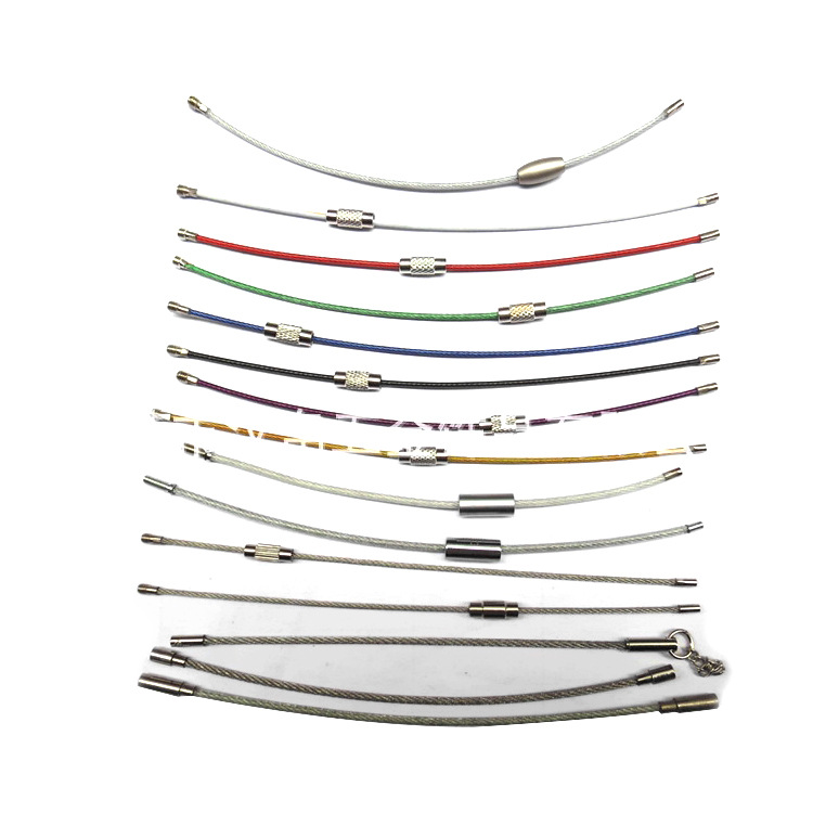 Manufacturer Supplies Stainless Steel Wire Rope Rings, Rubber-Coated Wire Rings, Luggage Tags, Key Rings, Spot Wholesale