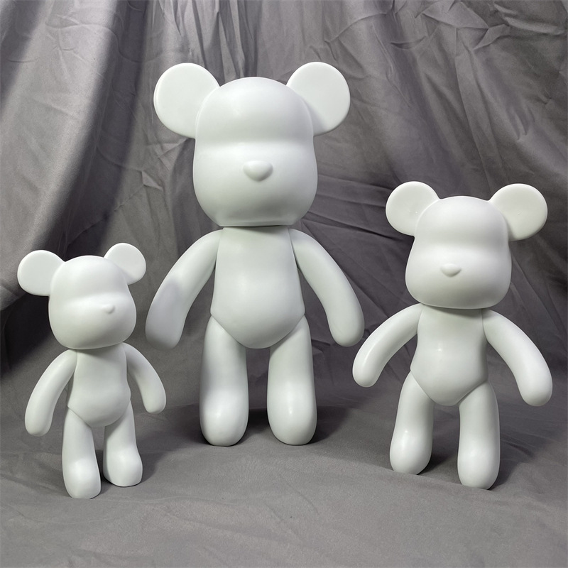 Online celebrity violent bear fluid bear white embryo wholesale online celebrity handmade DIY decoration fluid rabbit building block bear factory supply