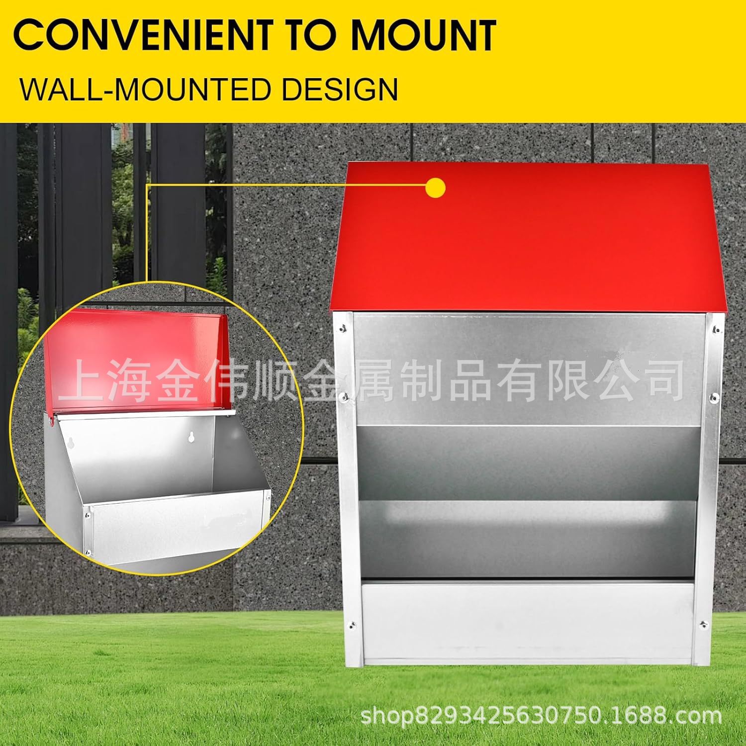 Outdoor Chicken Trough Feeder Thickeneded Galvanized Plate Trough Poultry Chicken Feed Bucket for Chickens and Poultry