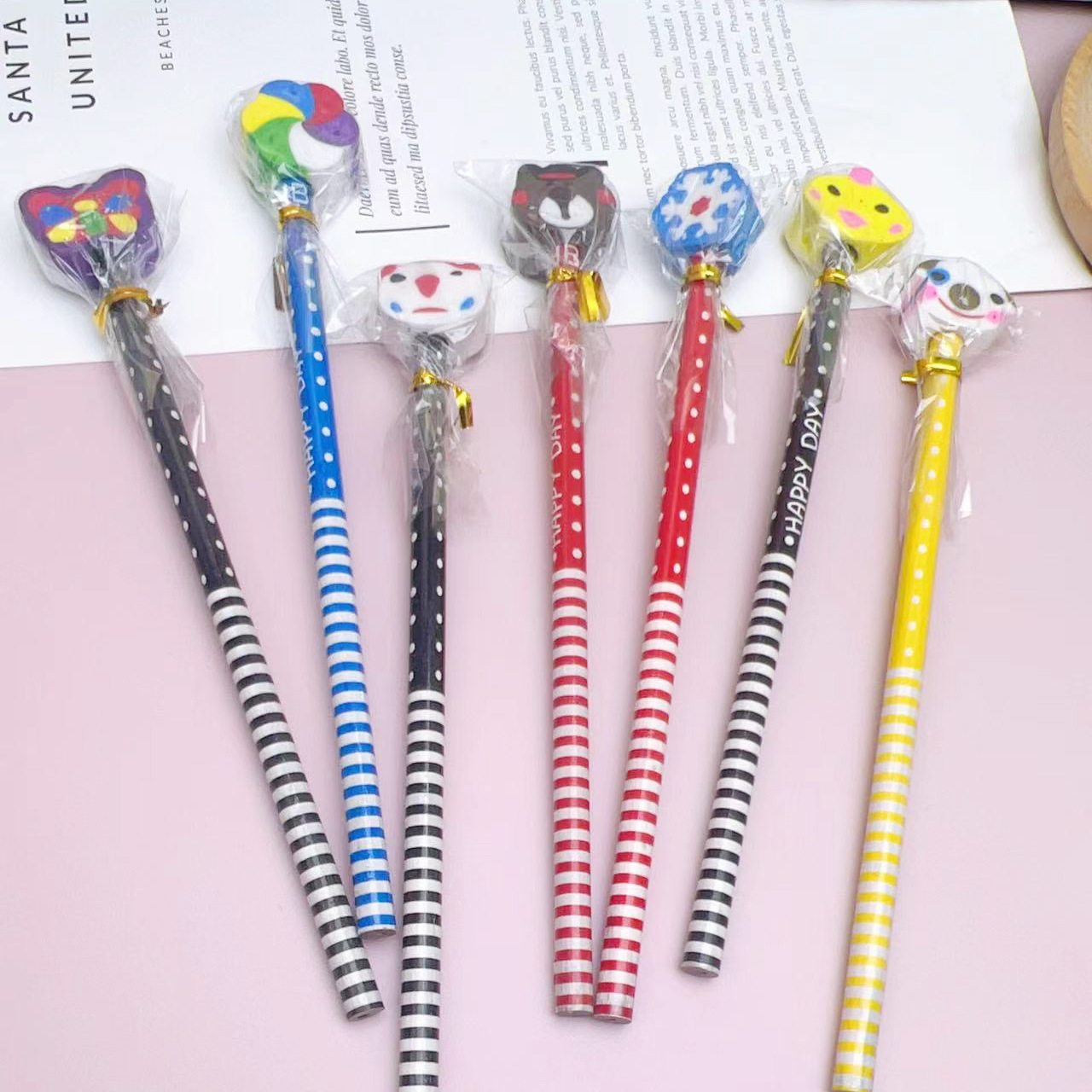 Карандаш HB с ластиком для студентов начальной школы с ластиком карандаш для рисования детей милый мультяшный ластик оптом