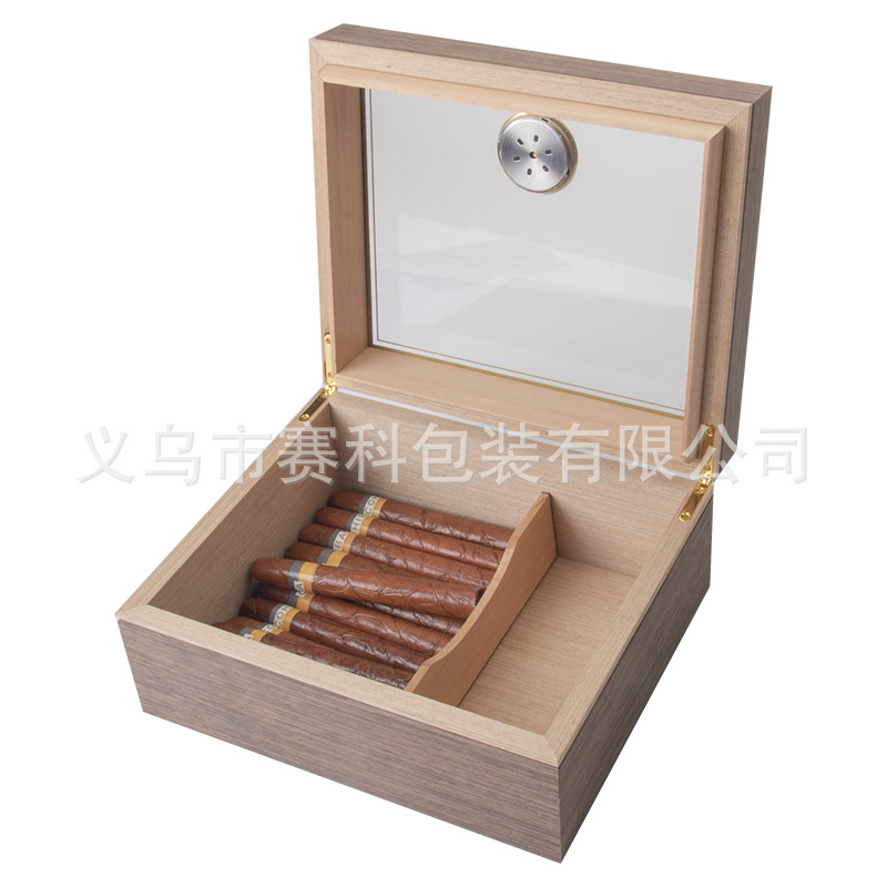 Spot Wholesale Heightened Wooden Cigar Insulation Storage Box Collection Moisturizing Box Cedar Wood Wooden Cigar Box